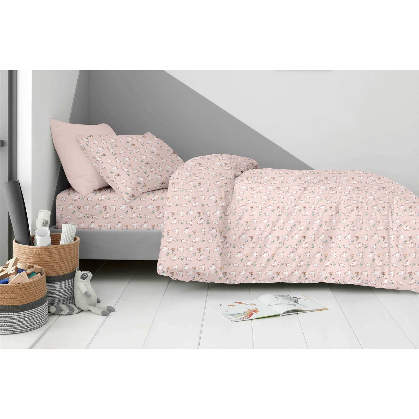 Σετ Παιδικό Κουβερλί με Σεντόνι και Μαξιλαροθήκες Fairy Unicorn