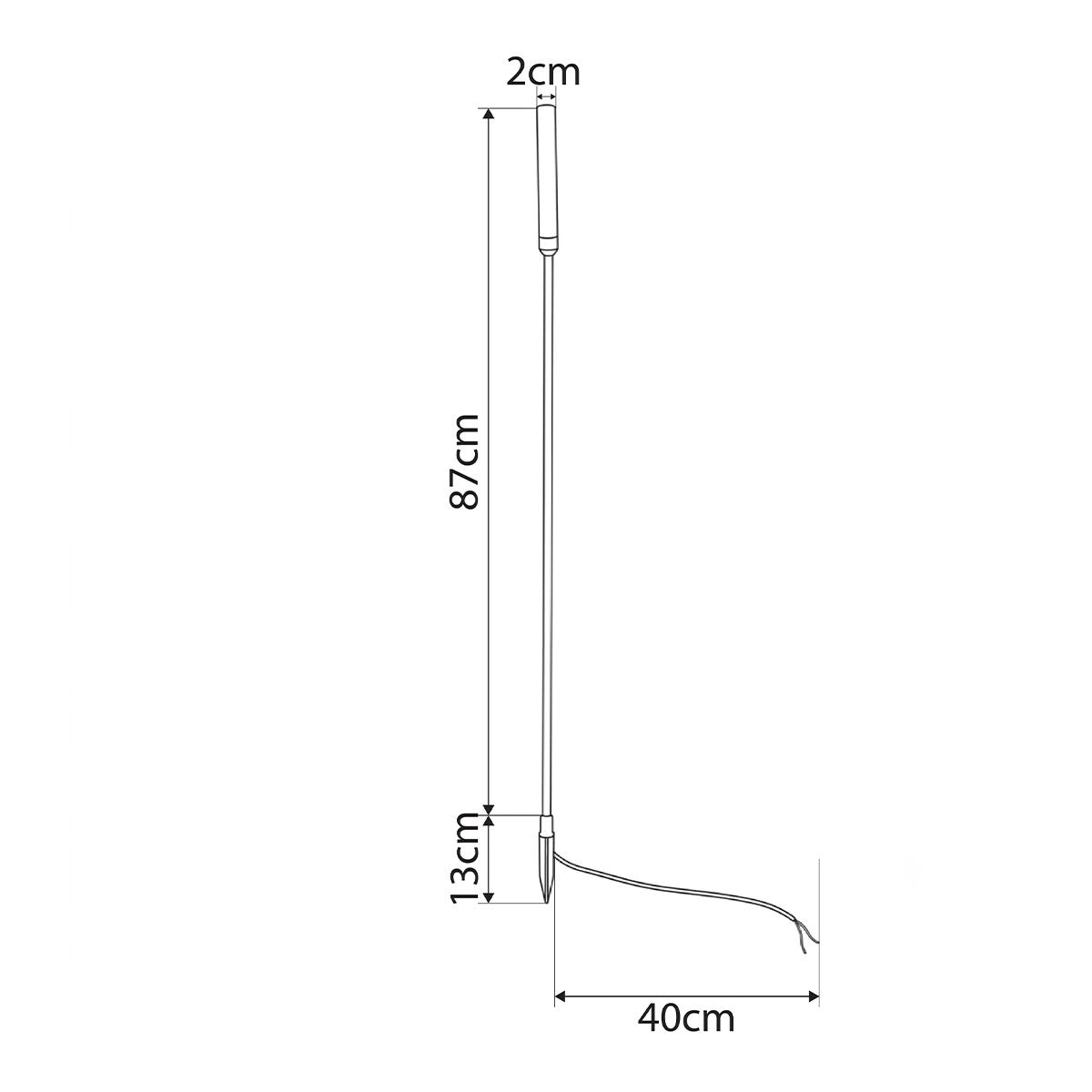 REED GLB-103-0006 Garden Spike Light LED 2W 180lm 360° DC 24V Waterproof IP65 Warm White 2700K - Sanan SMD Chip - Matte Black - L2 x W2 x H100