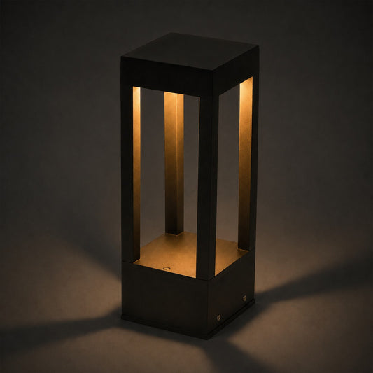 PRISM GLB-103-0019 Φωτιστικό Κολωνάκι Κήπου LED 8W 720lm 90° AC 220-240V Αδιάβροχο IP65 Θερμό Λευκό 2700K - Sanan SMD Chip - Μαύρο Ματ - Μ11 x Π11 x Υ30