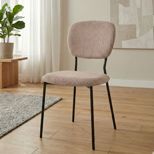 Καρέκλα Τραπεζαρίας Kevin Μόκα Ύφασμα - Μεταλλικό Μαύρο Πόδι 48x51x87