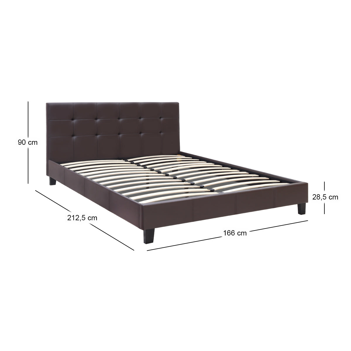 Κρεβάτι Sissy από Τεχνόδερμα Χρώμα Καφέ 160x200εκ