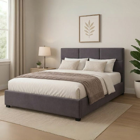 Κρεβάτι Kingston Βελούδινο με Αποθηκευτικό Χώρο Χρώμα Ανθρακί 160x200εκ