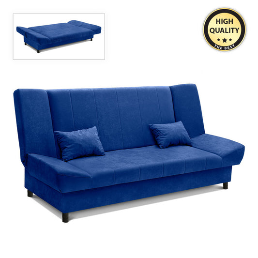 Καναπές - Κρεβάτι Tiko Plus Τριθέσιος Με Αποθηκευτικό Χώρο Και Ύφασμα Σε Μπλε 200X90X96