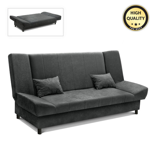 Καναπές - Κρεβάτι Tiko Plus Τριθέσιος Με Αποθηκευτικό Χώρο Και Ύφασμα Σε Σκούρο Γκρι 200X90X96