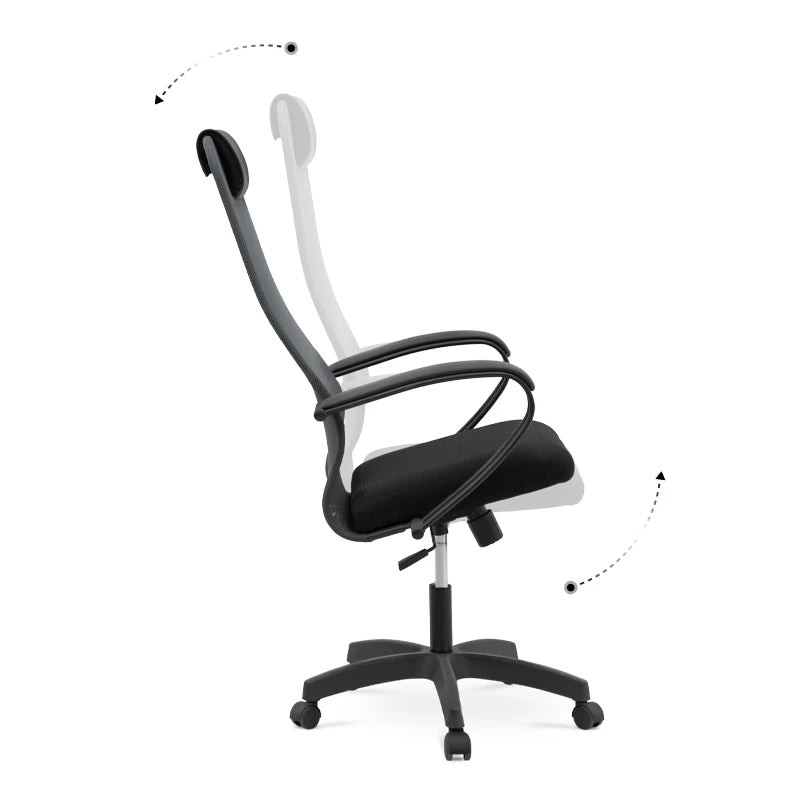 Καρέκλα Γραφείου Prince Με Ύφασμα Mesh Χρώμα Γκρι - Μαύρο 66,5X70X123/133