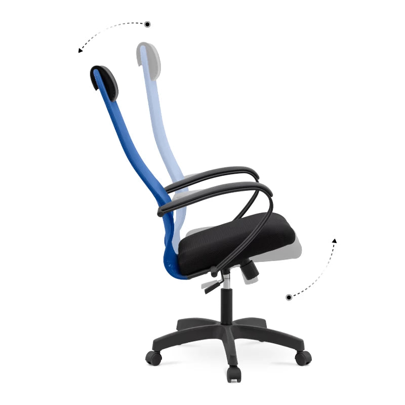 Καρέκλα Γραφείου Prince Με Ύφασμα Mesh Χρώμα Μπλε - Μαύρο 66,5X70X123/133