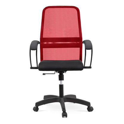 Καρέκλα Γραφείου Moonlight Με Ύφασμα Mesh Χρώμα Κόκκινο - Μαύρο 66,5X70X102/112