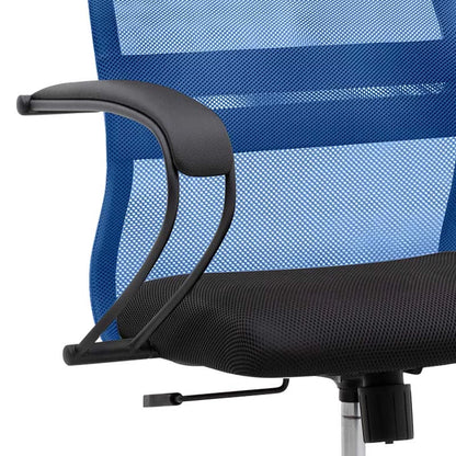 Καρέκλα Γραφείου Moonlight Με Ύφασμα Mesh Χρώμα Μπλε - Μαύρο 66,5X70X102/112