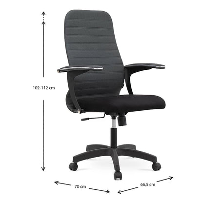 Καρέκλα Γραφείου Melani Με Διπλό Ύφασμα Mesh Χρώμα Γκρι - Μαύρο 66,5X70X102/112