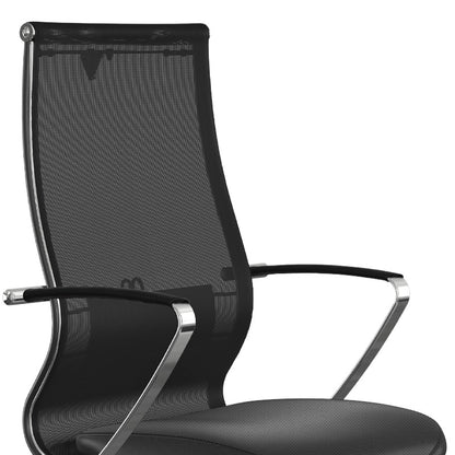 Καρέκλα Γραφείου B2-163K Εργονομική Με Ύφασμα Mesh Και Τεχνόδερμα Χρώμα Μαύρο 58X70X103/117