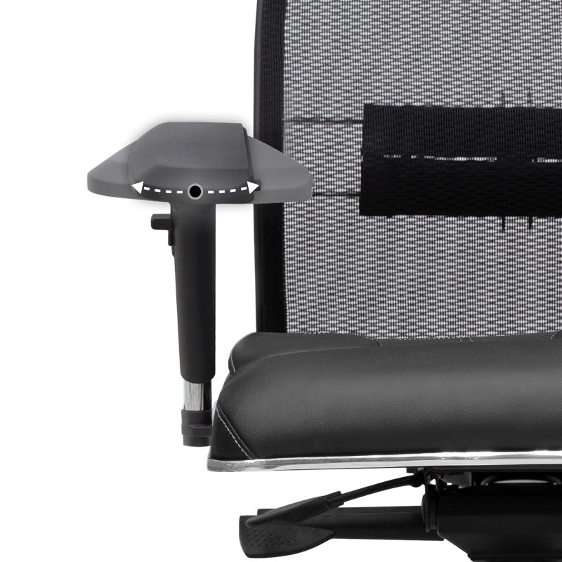 Καρέκλα Γραφείου Samurai L2-6D Εργονομική Με Ύφασμα Ts Mesh Και Τεχνόδερμα Χρώμα Μαύρο 69X70X125/137