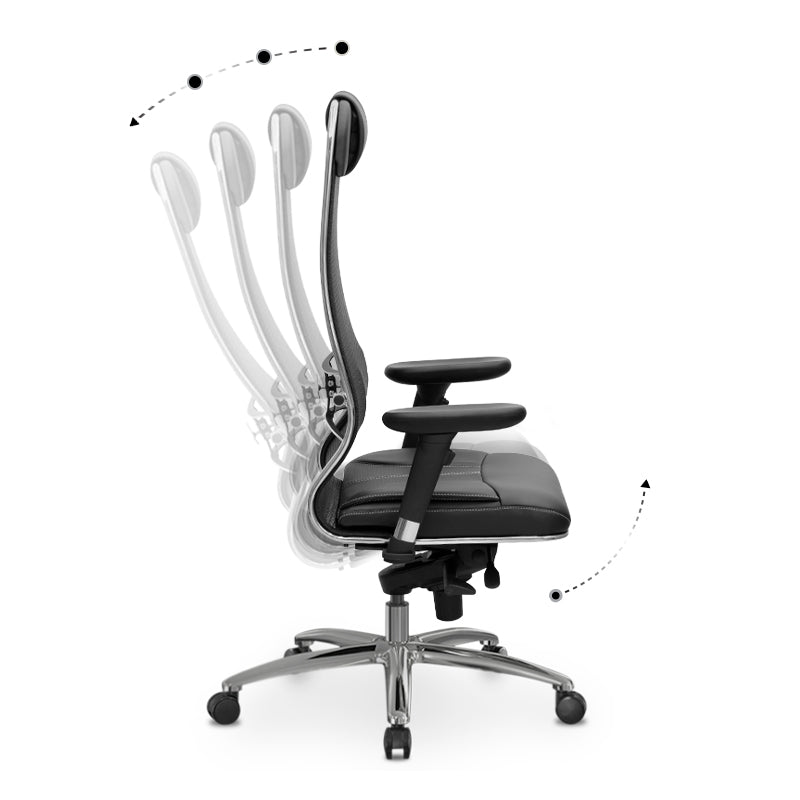 Καρέκλα Γραφείου Samurai L1-2D Εργονομική Με Ύφασμα Ts Mesh Και Τεχνόδερμα Χρώμα Μαύρο 69X70X122/130