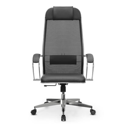 Καρέκλα Γραφείου Sit-1031672 Εργονομική Με Διπλό Ύφασμα Mesh Και Τεχνόδερμα Χρώμα Μαύρο 66X70X118/131