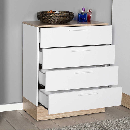 Συρταριέρα Μελαμίνης Base Χρώμα Oak - Λευκό 72x40x88