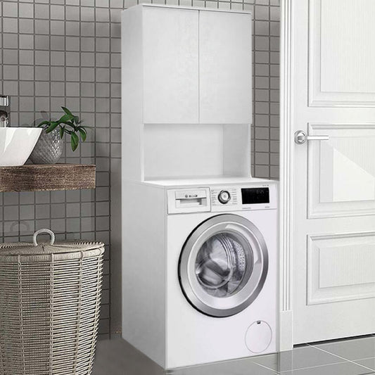 Έπιπλο Πλυντηρίου Ceza από Μελαμίνη Χρώμα Λευκό 65x60x182