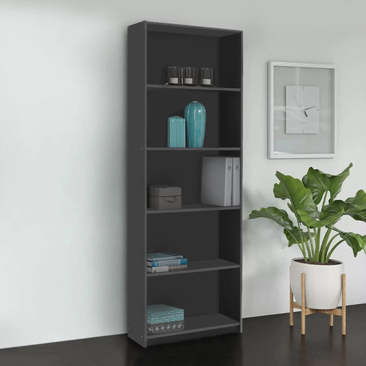 Βιβλιοθήκη Μελαμίνης Max Χρώμα Ανθρακί 58x23x170