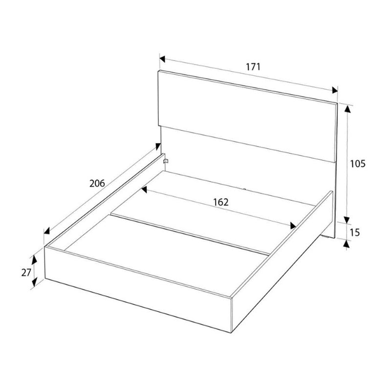 Κρεβάτι Oryana Χρώμα Λευκό 160x200εκ