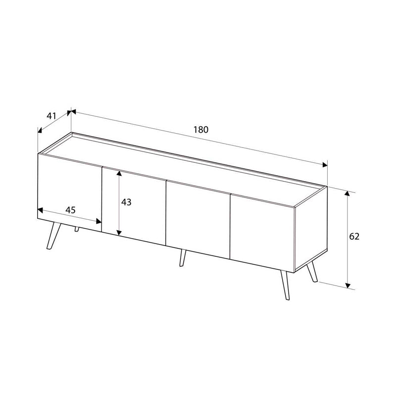 Έπιπλο Τηλεόρασης Luna Χρώμα Florida Oak 180x41x62