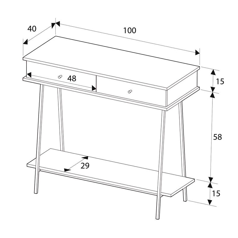 Κονσόλα Elite Χρώμα Λευκό του Πάγου 100x40x88