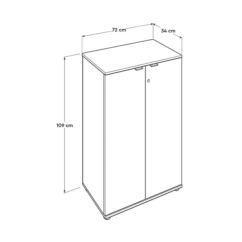 Ντουλάπι Γραφείου Rio με Κλειδαριά Χρώμα Ανθρακί 72x34x109