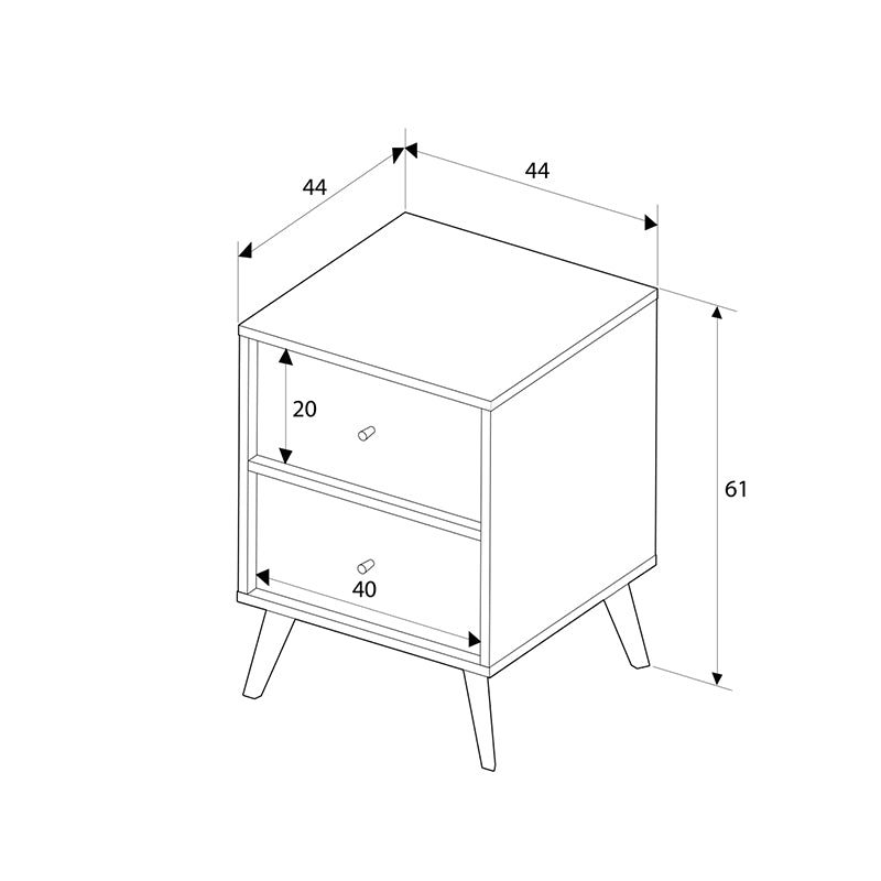 Κομοδίνο Terra Χρώμα Florida Oak 44x44x61