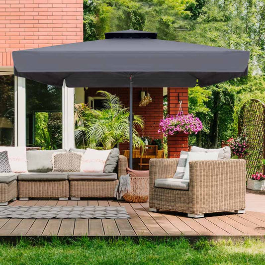 Ομπρέλα Επαγγελματική Juno Τηλεσκοπική Αλουμινίου Χρώμα Ανθρακί 4x4M