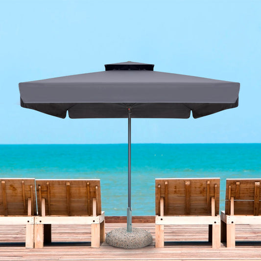 Ομπρέλα Επαγγελματική Juno Τηλεσκοπική Αλουμινίου Χρώμα Ανθρακί 3,5x3,5m