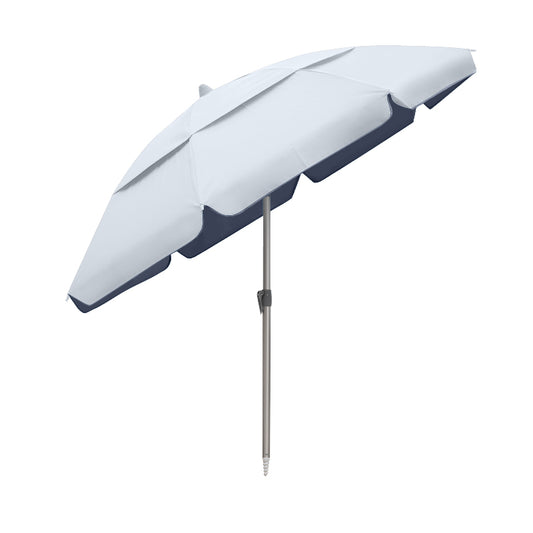 Ομπρέλα Θαλάσσης Αλουμινίου Malibu με UPF 50+ Προστασία Χρώμα Ασημί - Μπλε