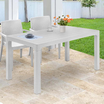 Τραπέζι Κήπου Arizona Από PP Χρώμα Λευκό 140X80X75