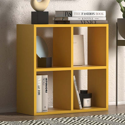 Βιβλιοθήκη Cube Από Μελαμίνη Χρώμα Κίτρινο 60X23X60