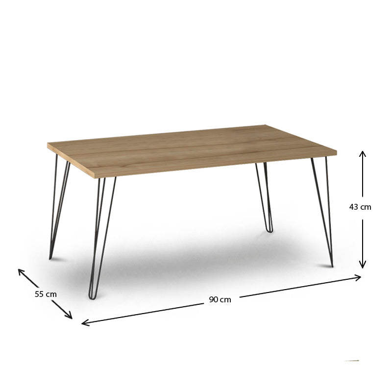 Τραπεζάκι Σαλονιού Fiona Μεταλλικό - Μελαμίνης Χρώμα Oak 90x55x43