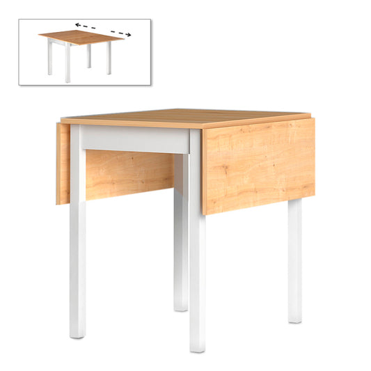 Τραπέζι Katlanir Επεκτεινόμενο Μεταλλικό - Μελαμίνης Χρώμα Oak - Λευκό 59X78X75 - 117X78X75