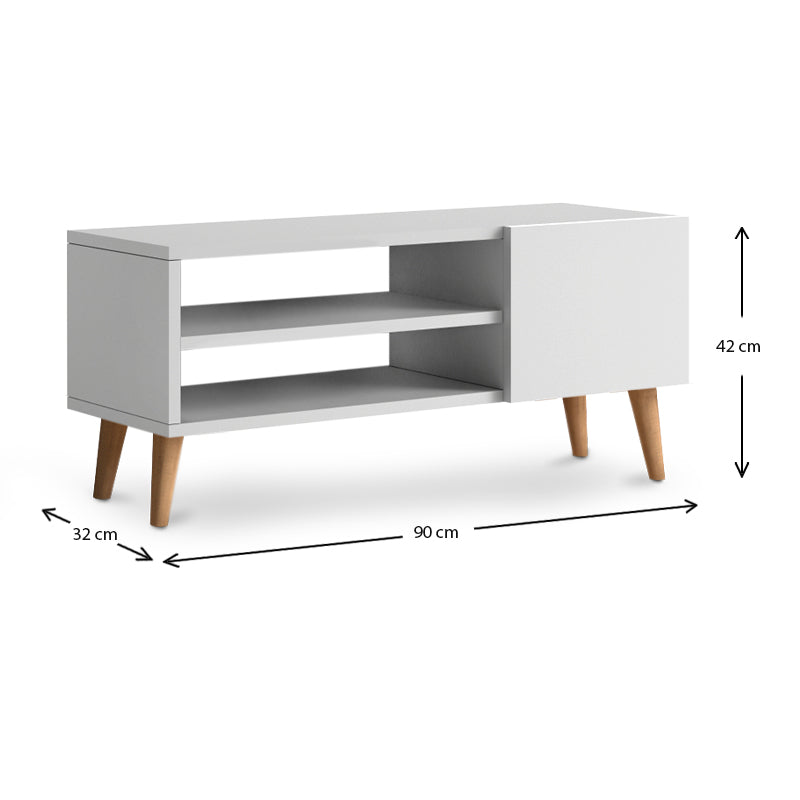 Έπιπλο Τηλεόρασης Porto από Μελαμίνη Χρώμα Λευκό 90x32x42