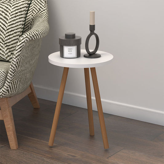 Βοηθητικό Τραπεζάκι Roma από Μελαμίνη Χρώμα Λευκό 33,5x33,5x46