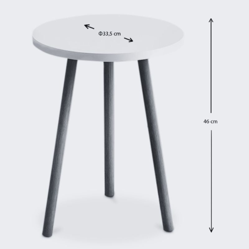 Βοηθητικό Τραπεζάκι Roma Χρώμα Γκρι Ρετρό 33,5x33,5x46