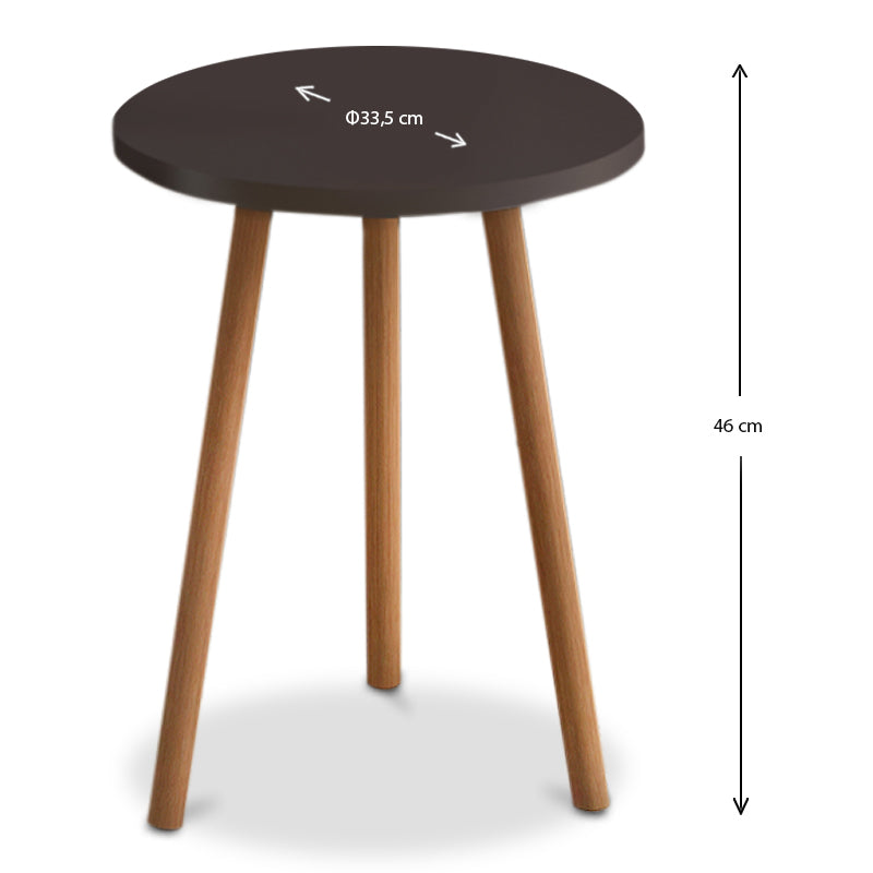 Βοηθητικό Τραπεζάκι Roma από Μελαμίνη Χρώμα Καφέ 33,5x33,5x46