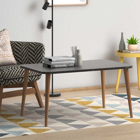 Τραπεζάκι Σαλονιού Soul από Μελαμίνη Χρώμα Μαύρο Εφέ Μαρμάρου 90x55x41