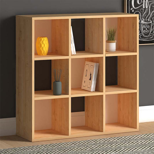 Βιβλιοθήκη Cube από Μελαμίνη Χρώμα Oak 90x30x90