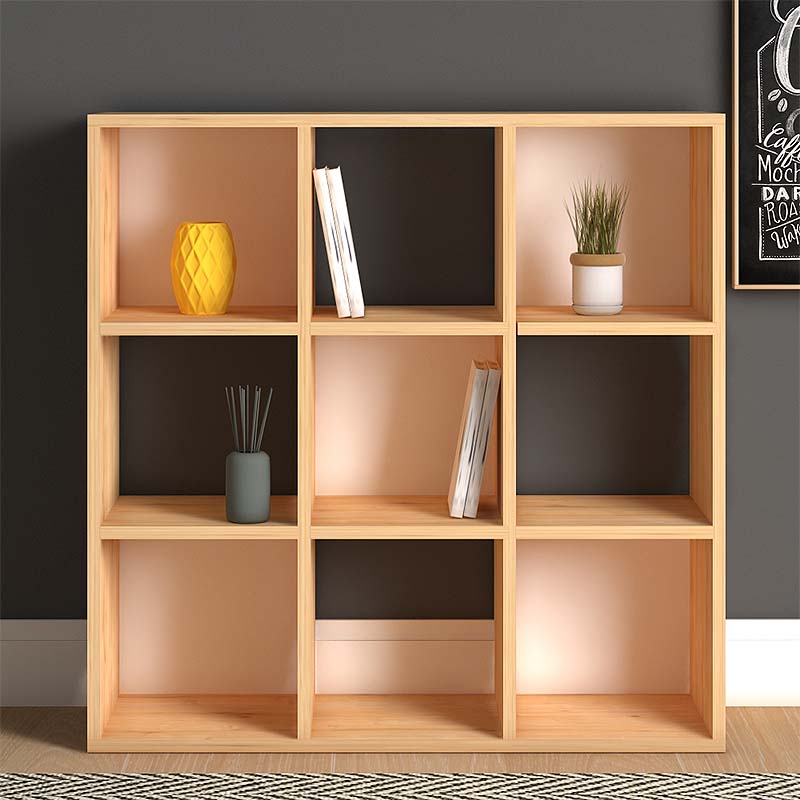 Βιβλιοθήκη Cube από Μελαμίνη Χρώμα Oak 90x30x90