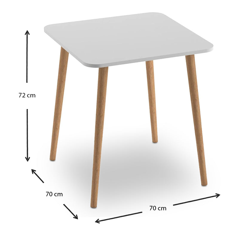 Τραπέζι Kare Από Μελαμίνη Χρώμα Λευκό 70X70X72