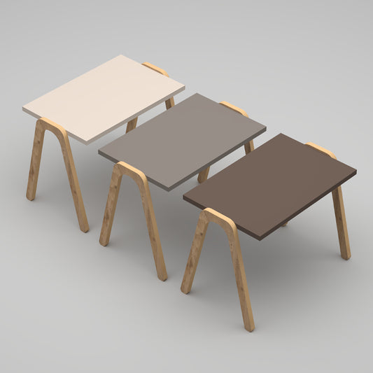 Τραπεζάκια Βοηθητικά Σετ 3 Τμχ Como Χρώμα Καφέ - Cappuccino - Κρεμ 52x32x40