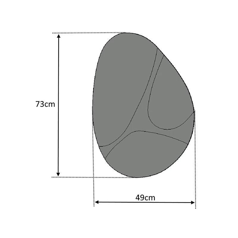 Καθρέφτης Τοίχου Leon Χρώμα Γκρι 73x49x2,2