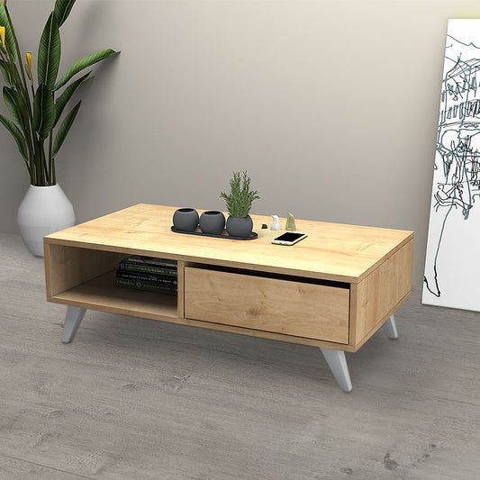 Τραπεζάκι Σαλονιού Aster από Μελαμίνη Χρώμα Sonoma 120x56x40