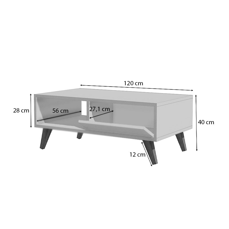 Τραπεζάκι Σαλονιού Aster από Μελαμίνη Χρώμα Sonoma 120x56x40