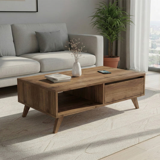 Τραπεζάκι Σαλονιού Aster Χρώμα Καρυδί 120x56x40