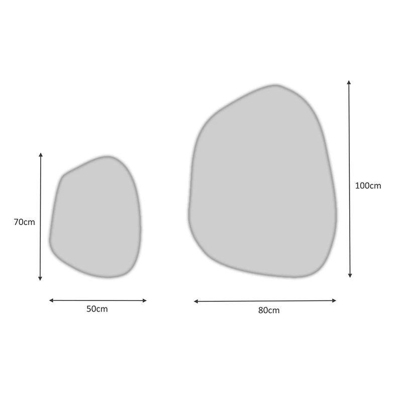 Σετ Καθρεφτών Τοίχου Denza 2 Τμχ Χρώμα Λευκό 100x80x2,2