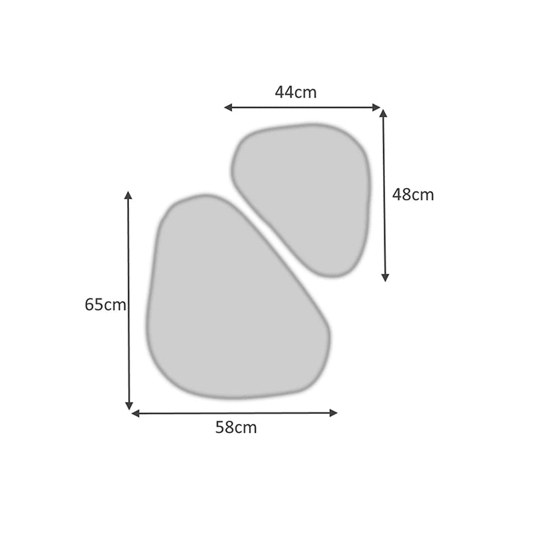 Σετ Καθρεφτών Τοίχου Leista 2 Τμχ Χρώμα Λευκό 65x58x2,2