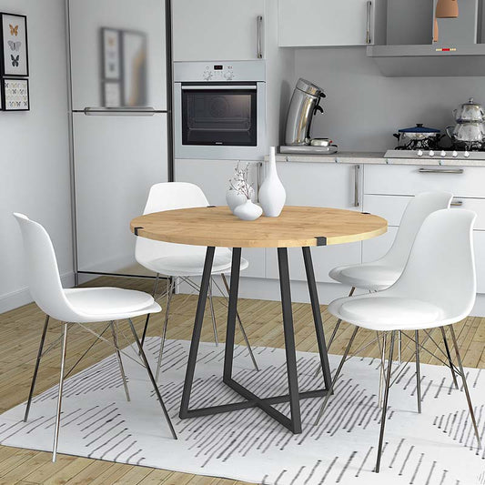 Τραπέζι Rubes Μεταλλικό - Μελαμίνης Χρώμα Sonoma - Ανθρακί 100x100x78