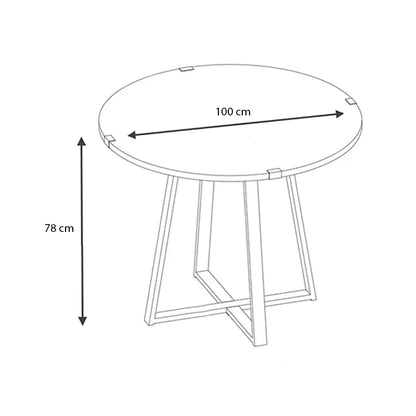 Τραπέζι Rubes Μεταλλικό - Μελαμίνης Χρώμα Sonoma - Ανθρακί 100X100X78