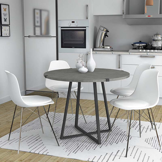 Τραπέζι Rubes Μεταλλικό - Μελαμίνης Χρώμα Γκρι Σκυροδέματος 100x100x78